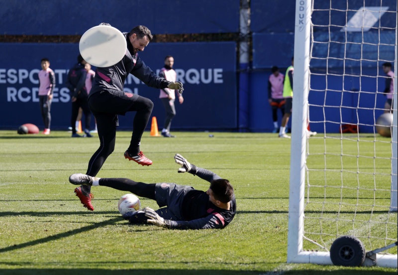 Entrenamiento en el RCDE Stadium