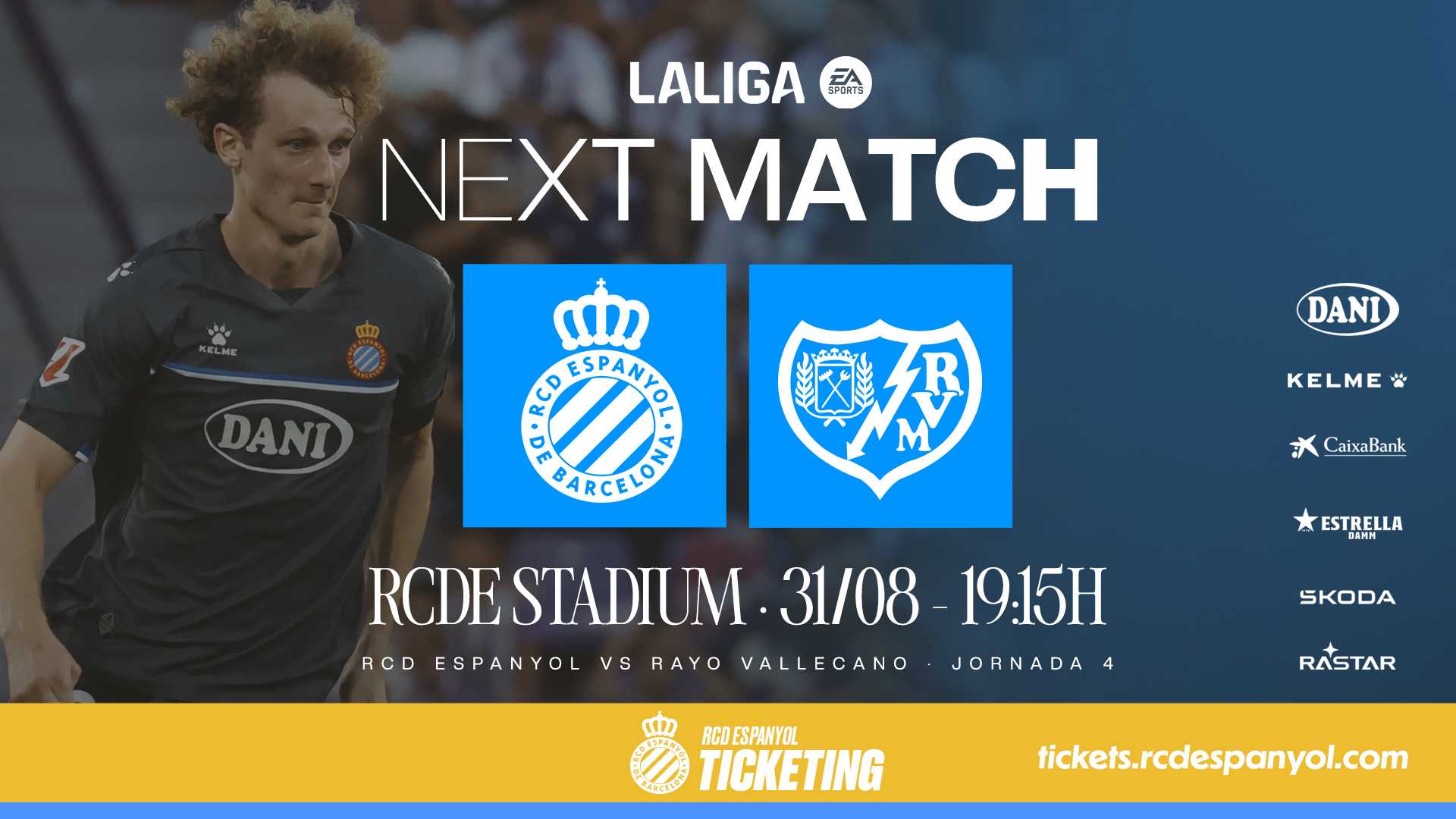 Tickets available for RCD Espanyol vs. Rayo Vallecano